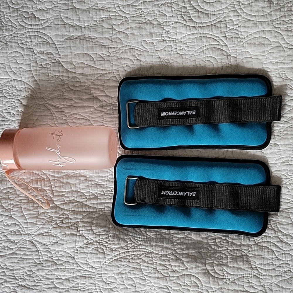 BalanceFrom GoFit Ankle Wrist Arm Leg Weights and Hydrate Water Bottle- New!